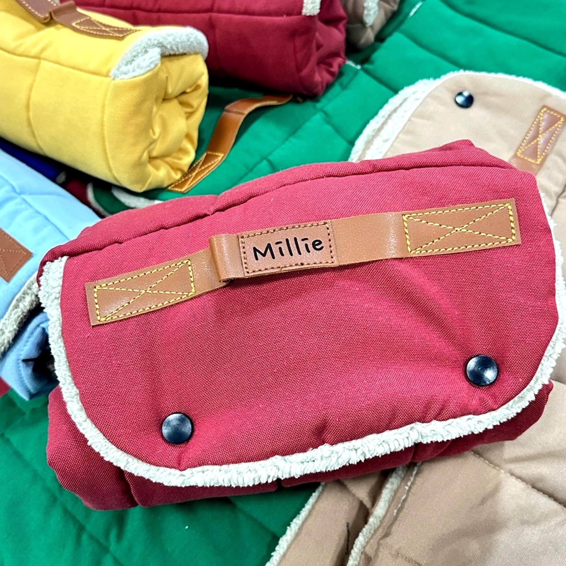 Roll up Travel Dog Mat: Handmade Cotton, Stain & Water-Resistant