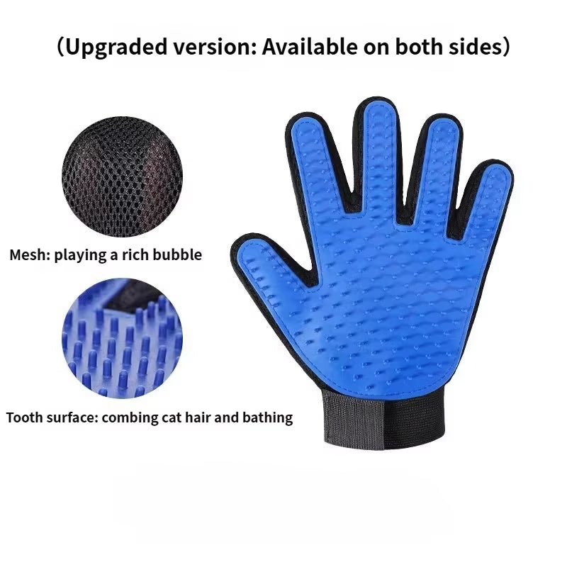 Pet Glove Cat Grooming Glove Cat Hair Deshedding Brush Gloves Dog Comb for Cats Bath Hair Remover Clean Massage Brush for Animal
