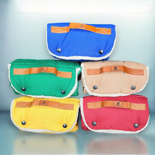 Roll up Travel Dog Mat: Handmade Cotton, Stain & Water-Resistant